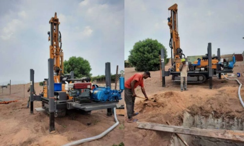 Deep Pneumatic Water Well Drilling Rig Machine YES-FY200 Works in Cote dIvoire(图1) Deep Pneumatic Water Well Drilling Rig Machine YES-FY200 Works in Cote dIvoire(图1)